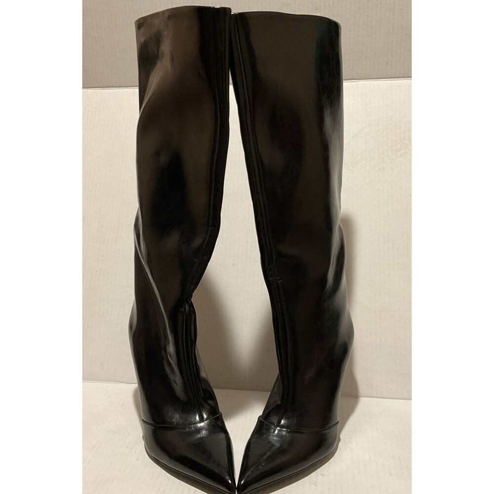 Zara Stiletto Boots Knee High Leather Pointed Toe